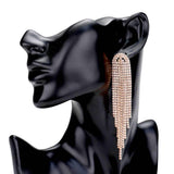 Rhinestone Fringe Drop Evening Earrings - Madeline Love - Flyclothing LLC