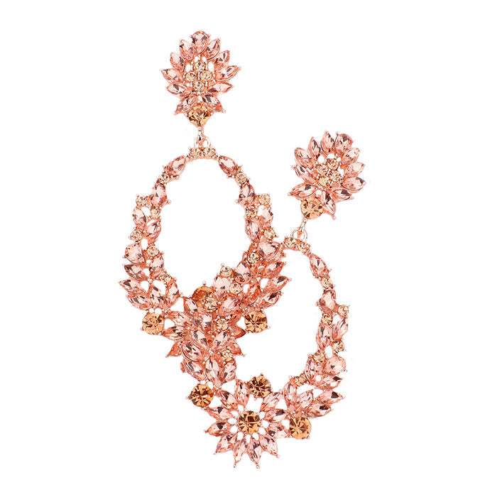 Marquise Stone Cluster Dangle Evening Earrings - Madeline Love - Flyclothing LLC