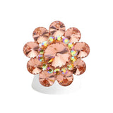 Round Crystal Flower Stretch Ring - Madeline Love - Flyclothing LLC