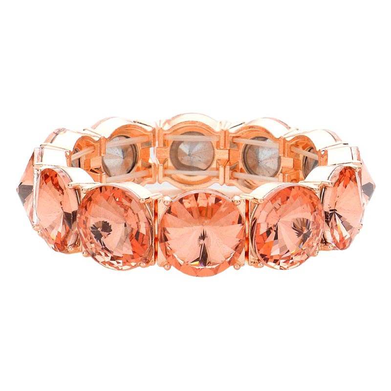 Round Stone Stretch Evening Bracelet - Madeline Love - Flyclothing LLC