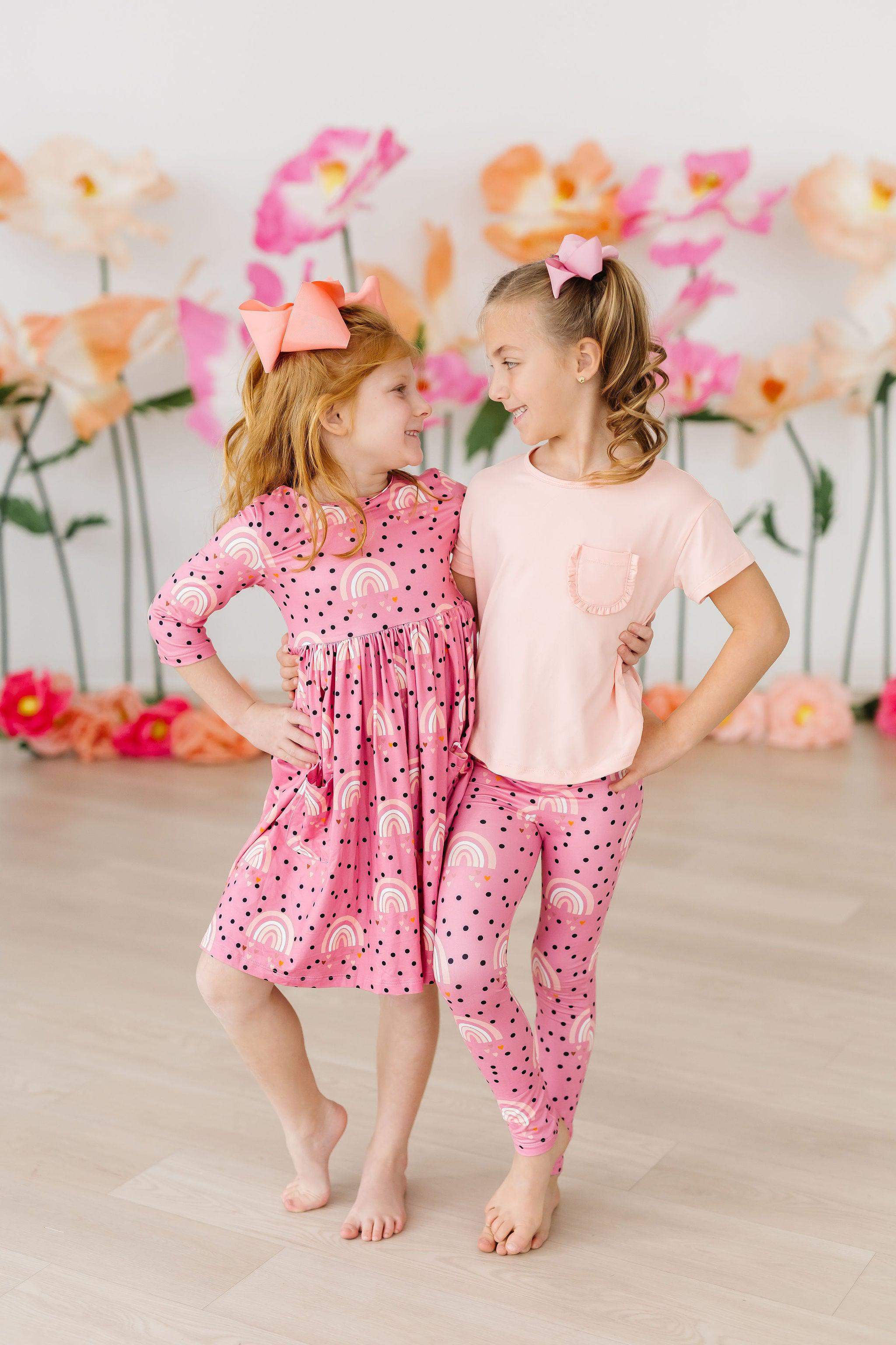 Peach Ruffle Pocket Tee - Mila & Rose ® - Flyclothing LLC