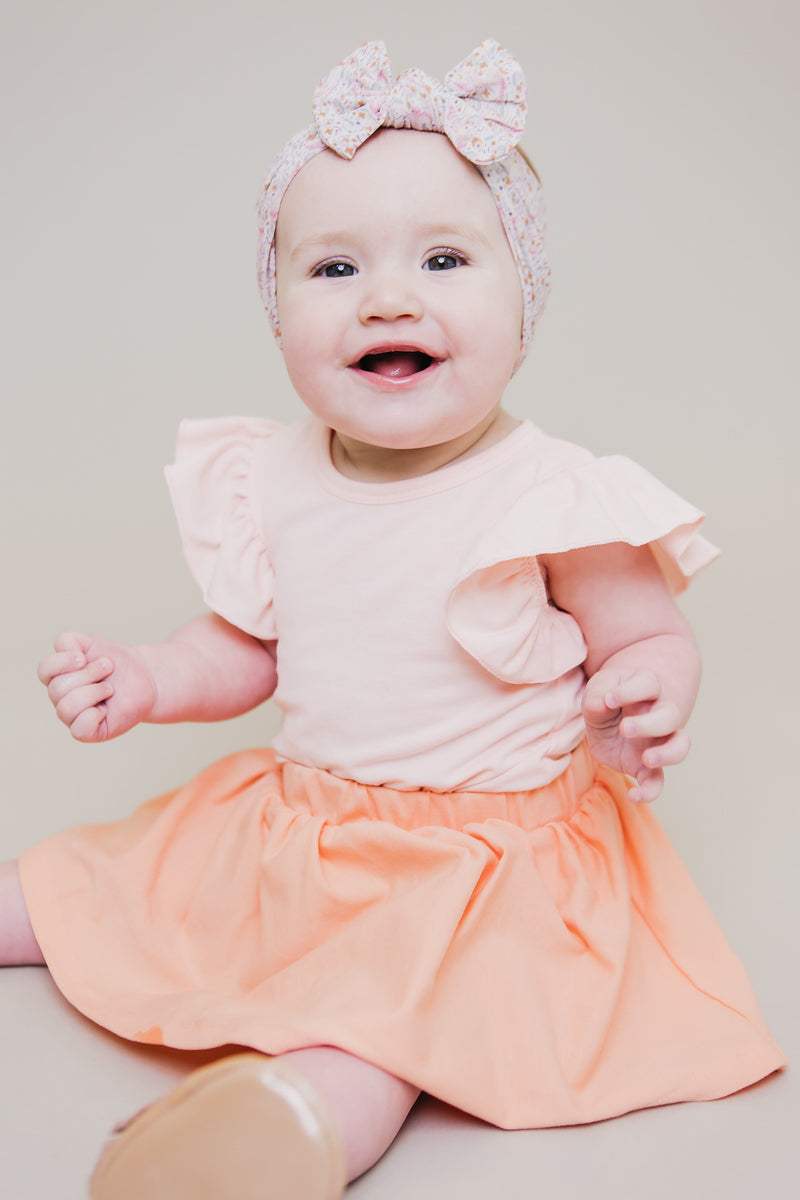 Peach S/S Flutter Bodysuit - Mila & Rose ® - Flyclothing LLC