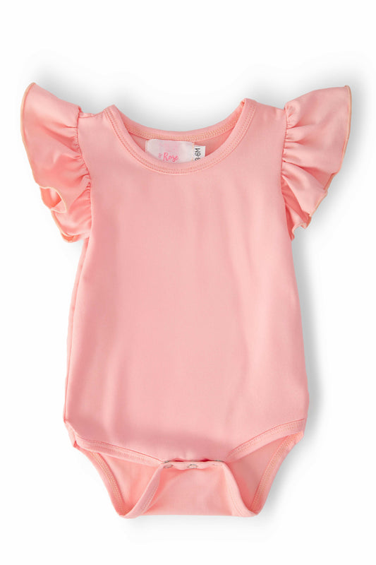 Peach S/S Flutter Bodysuit - Mila & Rose ® - Flyclothing LLC