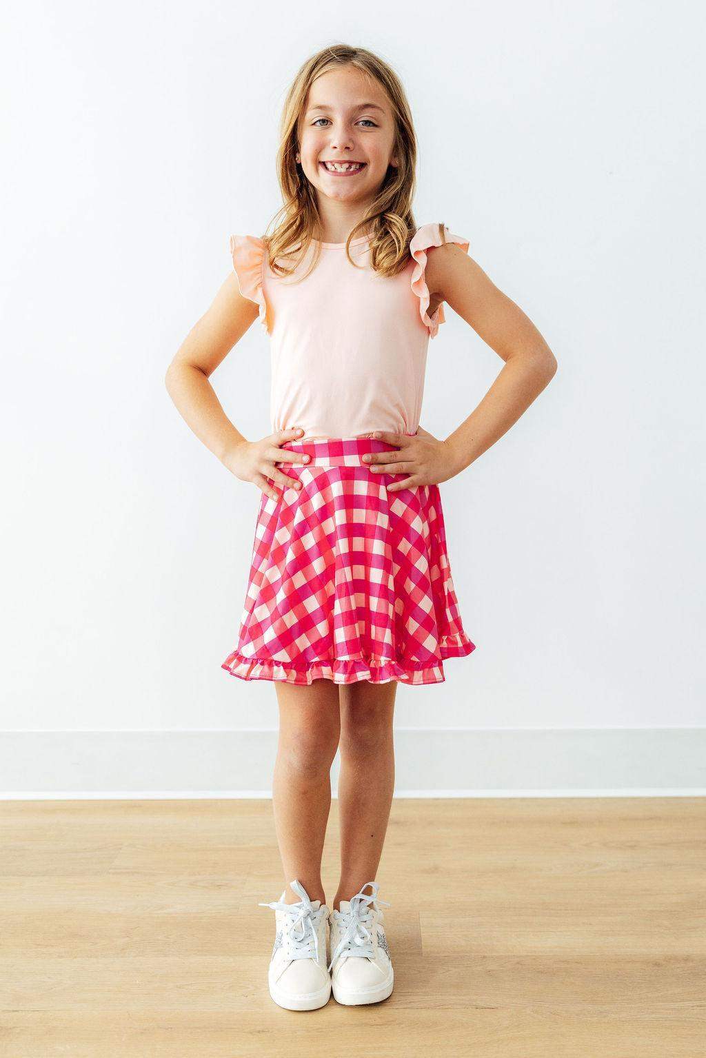 Peach S/S Ruffle Tee - Mila & Rose ® - Flyclothing LLC