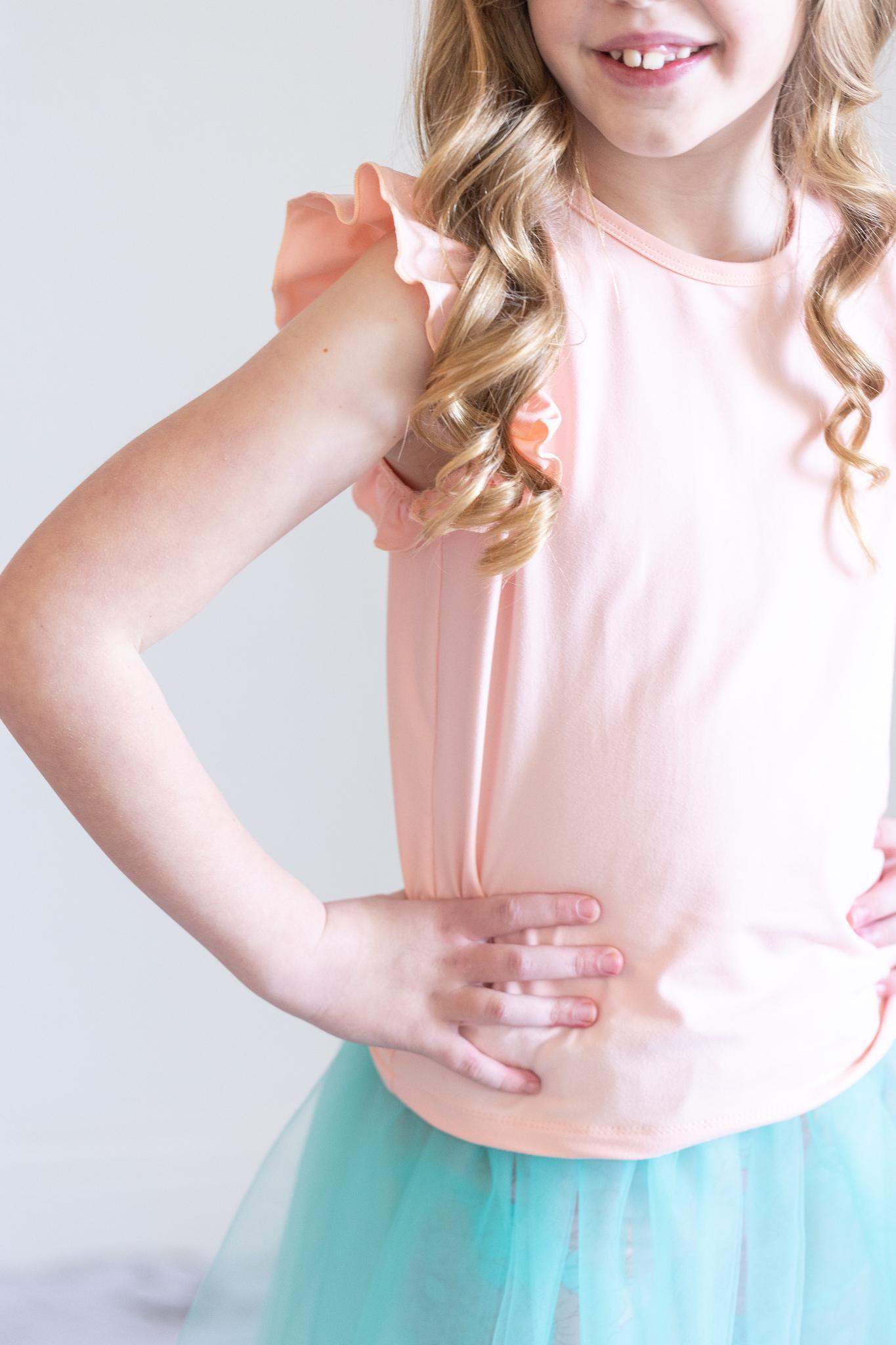 Peach S/S Ruffle Tee - Mila & Rose ® - Flyclothing LLC