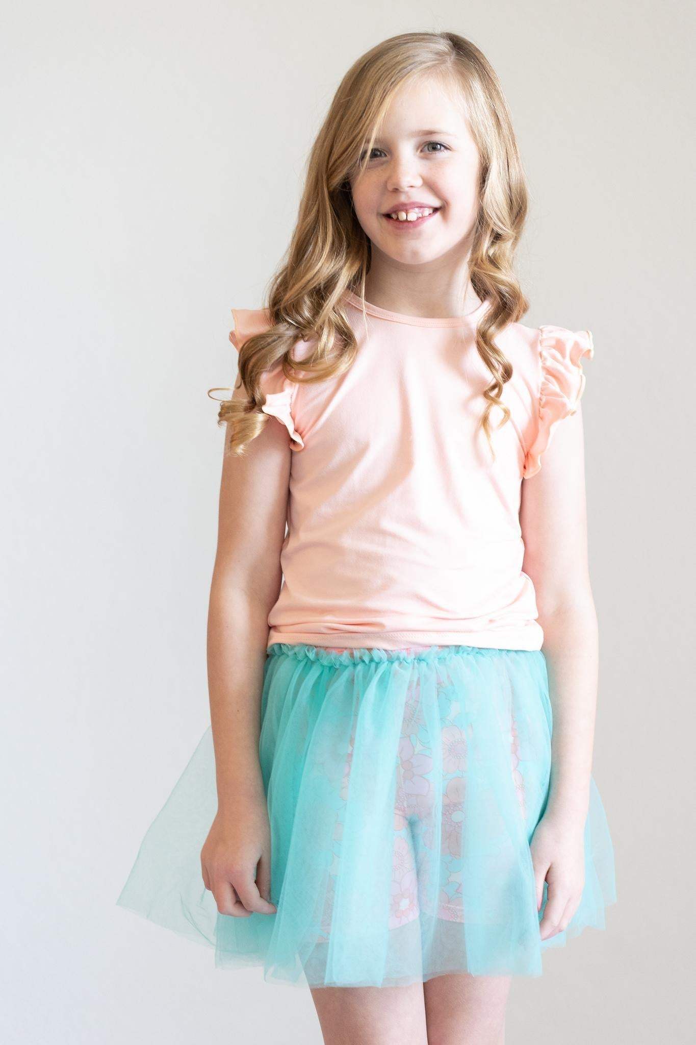 Peach S/S Ruffle Tee - Mila & Rose ® - Flyclothing LLC