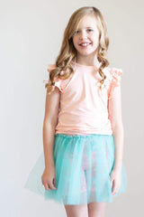 Peach S/S Ruffle Tee - Mila & Rose ® - Flyclothing LLC
