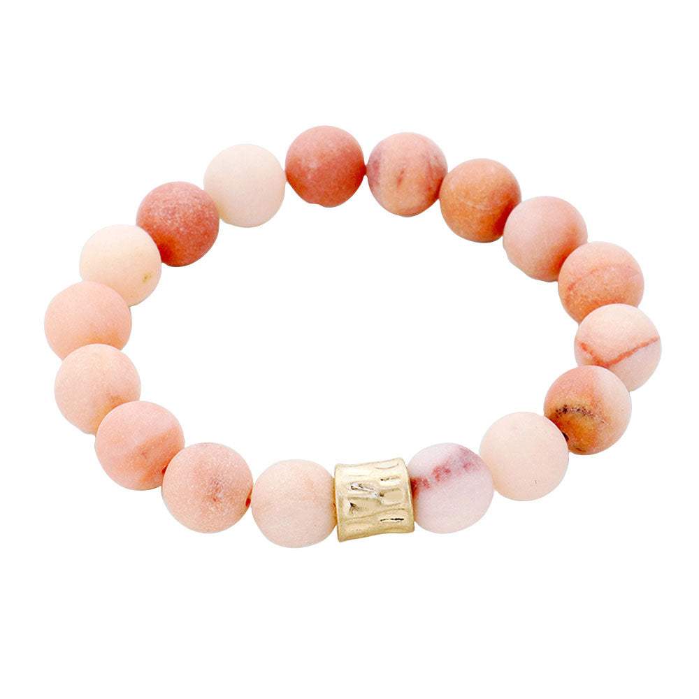 Semi precious stone beaded stretch bracelet - Madeline Love - Flyclothing LLC
