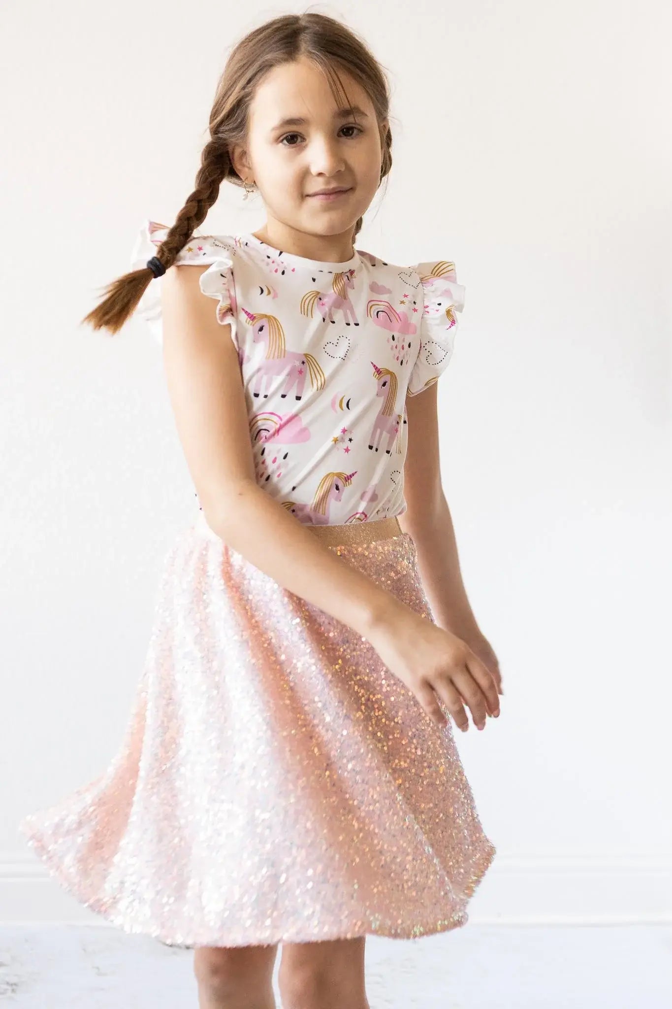 Peach Sequin Twirl Skort - Mila & Rose ® - Flyclothing LLC