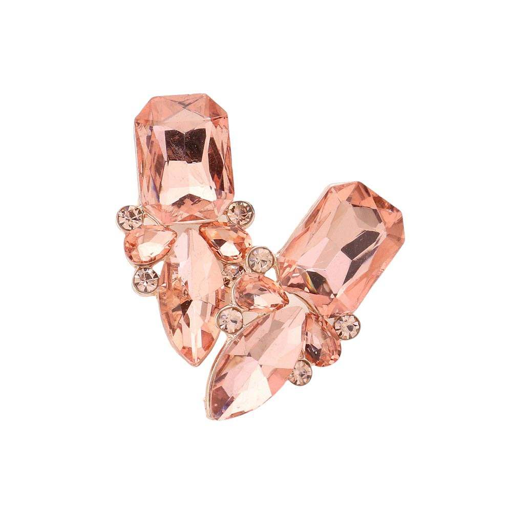 Square Marquise Stone Cluster Evening Earrings - Madeline Love - Flyclothing LLC