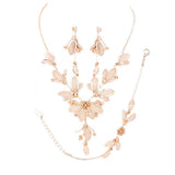Stone Accented Metal Mesh Petal Jewelry Set - Madeline Love - Flyclothing LLC