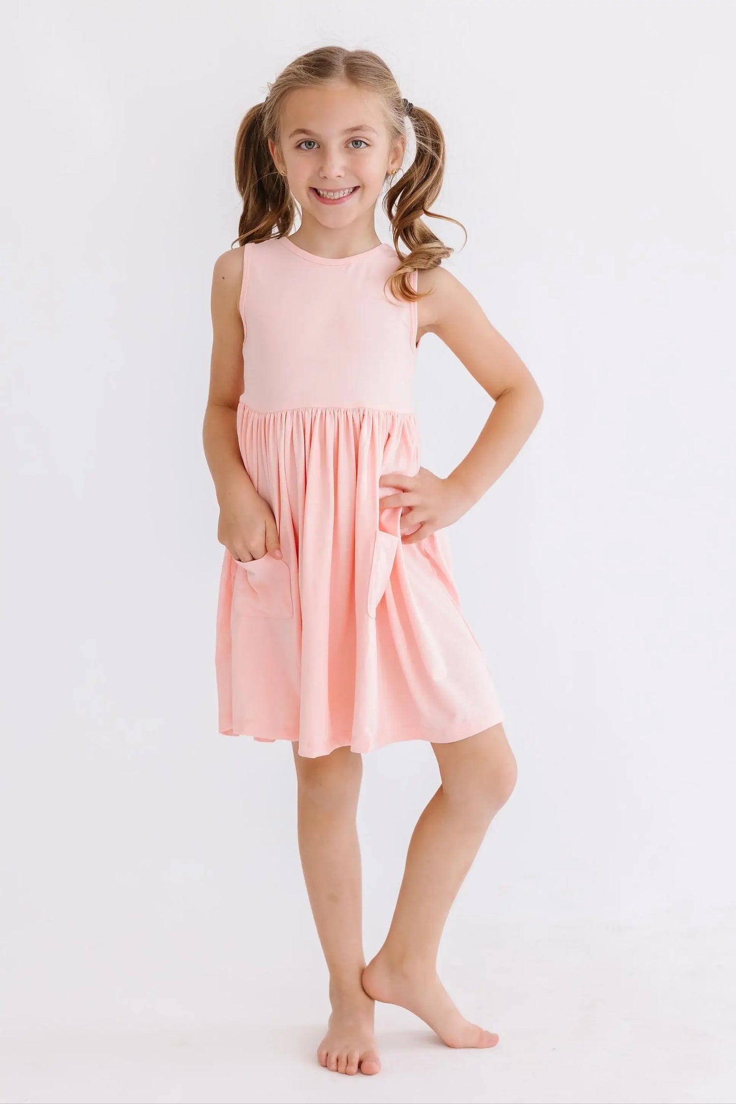 Peach Tank Pocket Twirl Dress - Mila & Rose ® - Flyclothing LLC