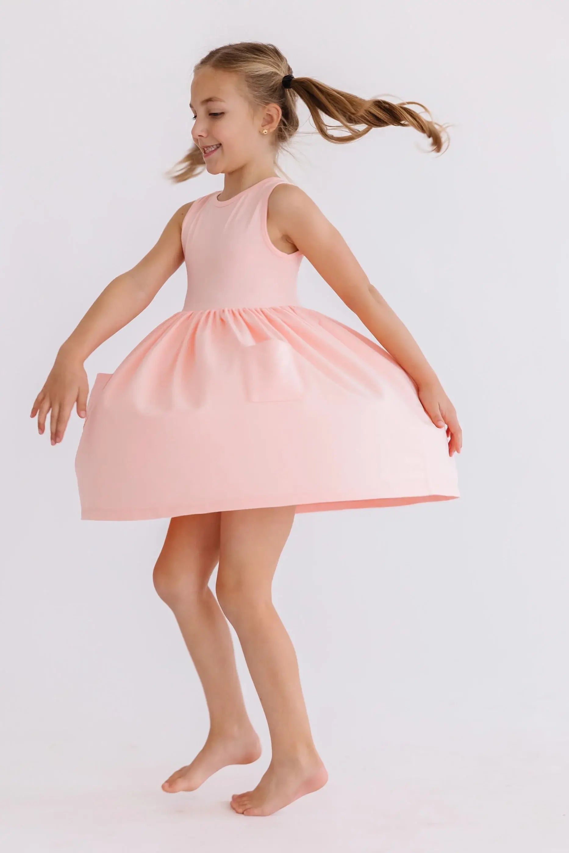 Peach Tank Pocket Twirl Dress - Mila & Rose ® - Flyclothing LLC