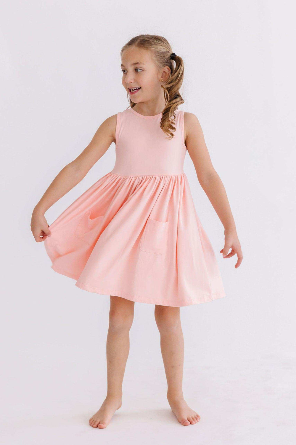 Peach Tank Pocket Twirl Dress - Mila & Rose ® - Flyclothing LLC