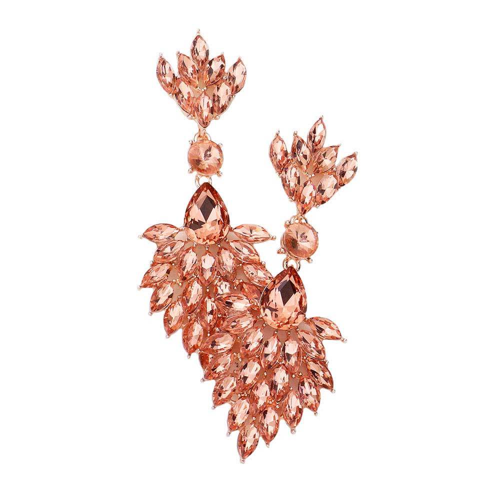 Teardrop Accented Marquise Stone Cluster Evening Earrings - Madeline Love - Flyclothing LLC