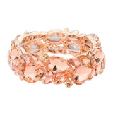 Teardrop Cluster Marquise Stone Stretch Evening Bracelet - Madeline Love - Flyclothing LLC