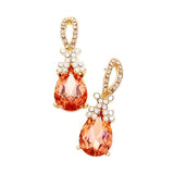 Teardrop Crystal Rhinestone Evening Earrings - Madeline Love - Flyclothing LLC