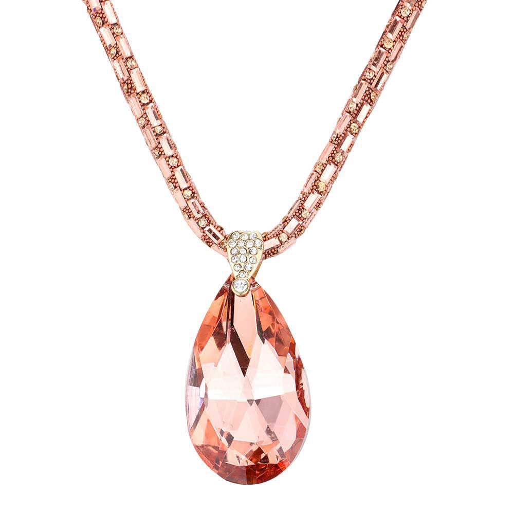 Teardrop Pendant Bling Necklace - Madeline Love - Flyclothing LLC