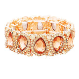 Teardrop Rhinestone Trim Stretch Evening Bracelet - Madeline Love - Flyclothing LLC