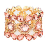 Teardrop Round Stone Stretch Evening Bracelet - Madeline Love - Flyclothing LLC
