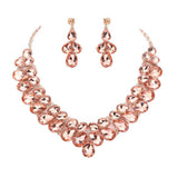 Teardrop Stone Cluster Evening Necklace - Madeline Love - Flyclothing LLC