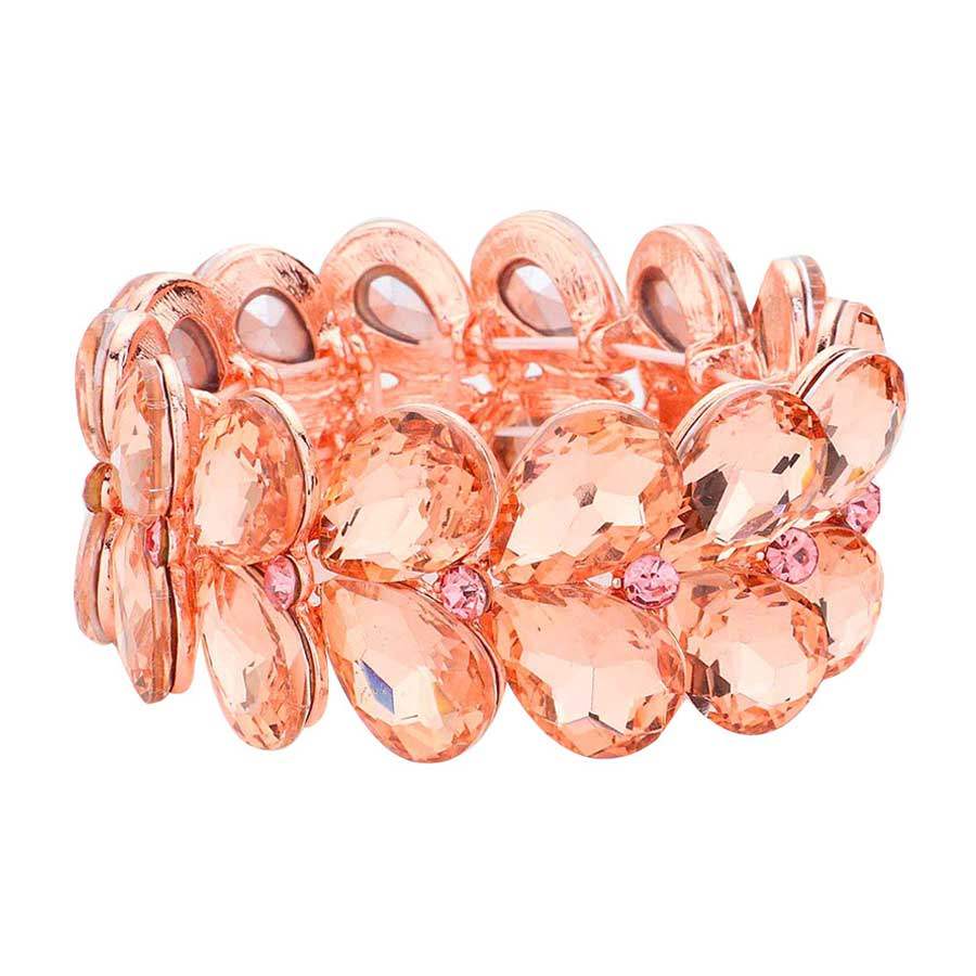 Teardrop Stone Embellished Evening Bracelet - Madeline Love - Flyclothing LLC