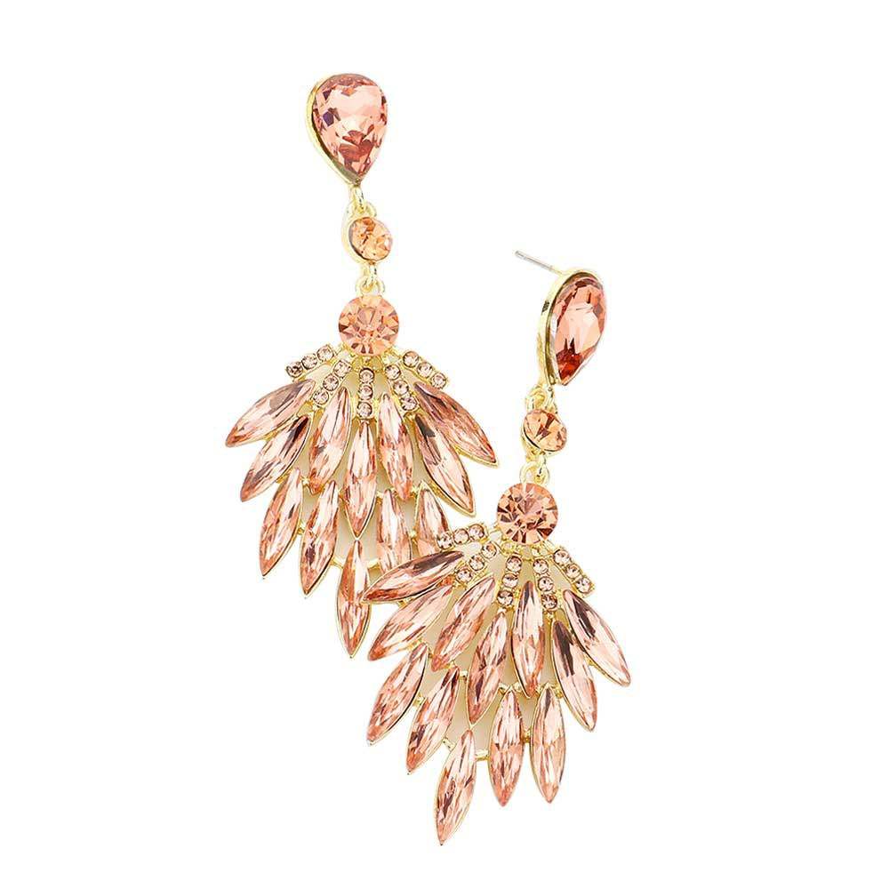 Trendy Marquise Stone Cluster Evening Earrings - Madeline Love - Flyclothing LLC
