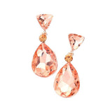 Triangle Round Teardrop Stone Link Dangle Evening Earrings - Madeline Love - Flyclothing LLC