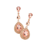 Triple Teardrop Stone Link Dangle Evening Earrings - Madeline Love - Flyclothing LLC