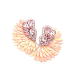 Felt Back Stone Embellished Boho Fringe Earrings - Madeline Love - Flyclothing LLC