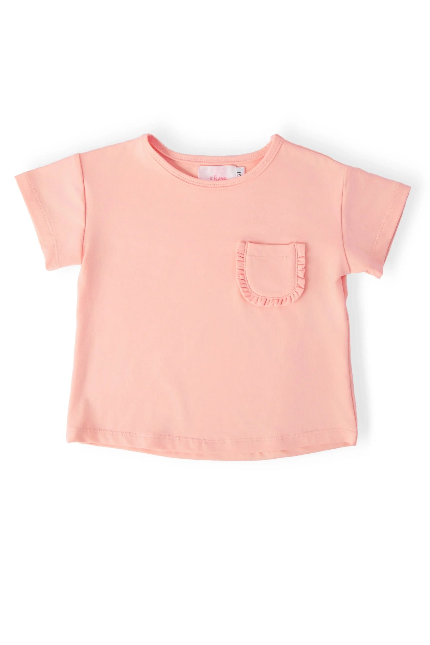 Peach Ruffle Pocket Tee - Mila & Rose ® - Flyclothing LLC