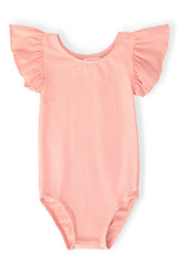 Peach S/S Flutter Sleeve Leotard - Mila & Rose ® - Flyclothing LLC