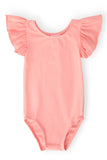 Peach S/S Flutter Sleeve Leotard