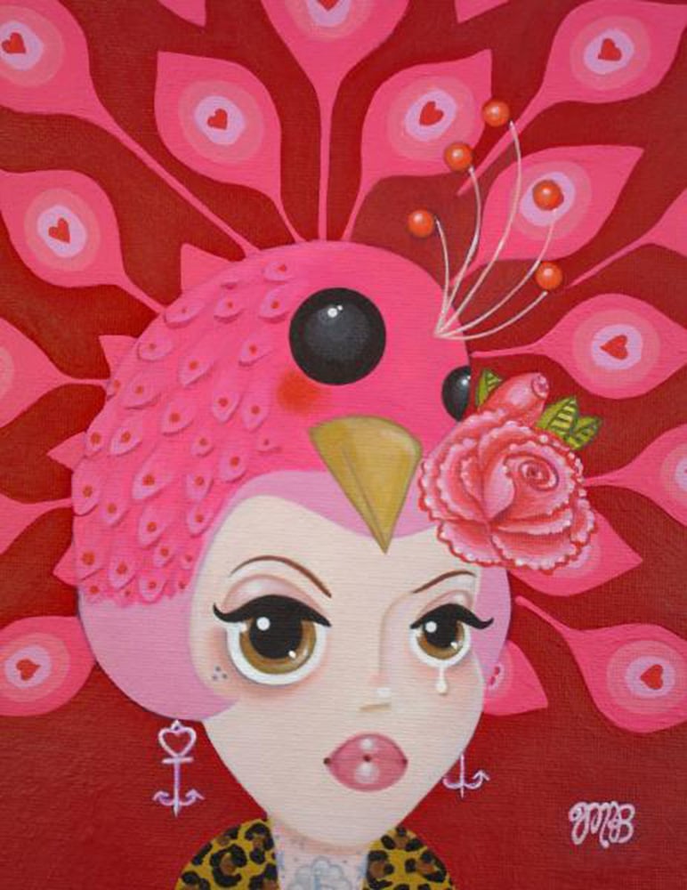 Black Market Art Company Peacock Girl Print