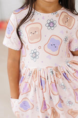 Peanut Butter Jelly Time S/S Pocket Twirl Dress - Mila & Rose ® - Flyclothing LLC