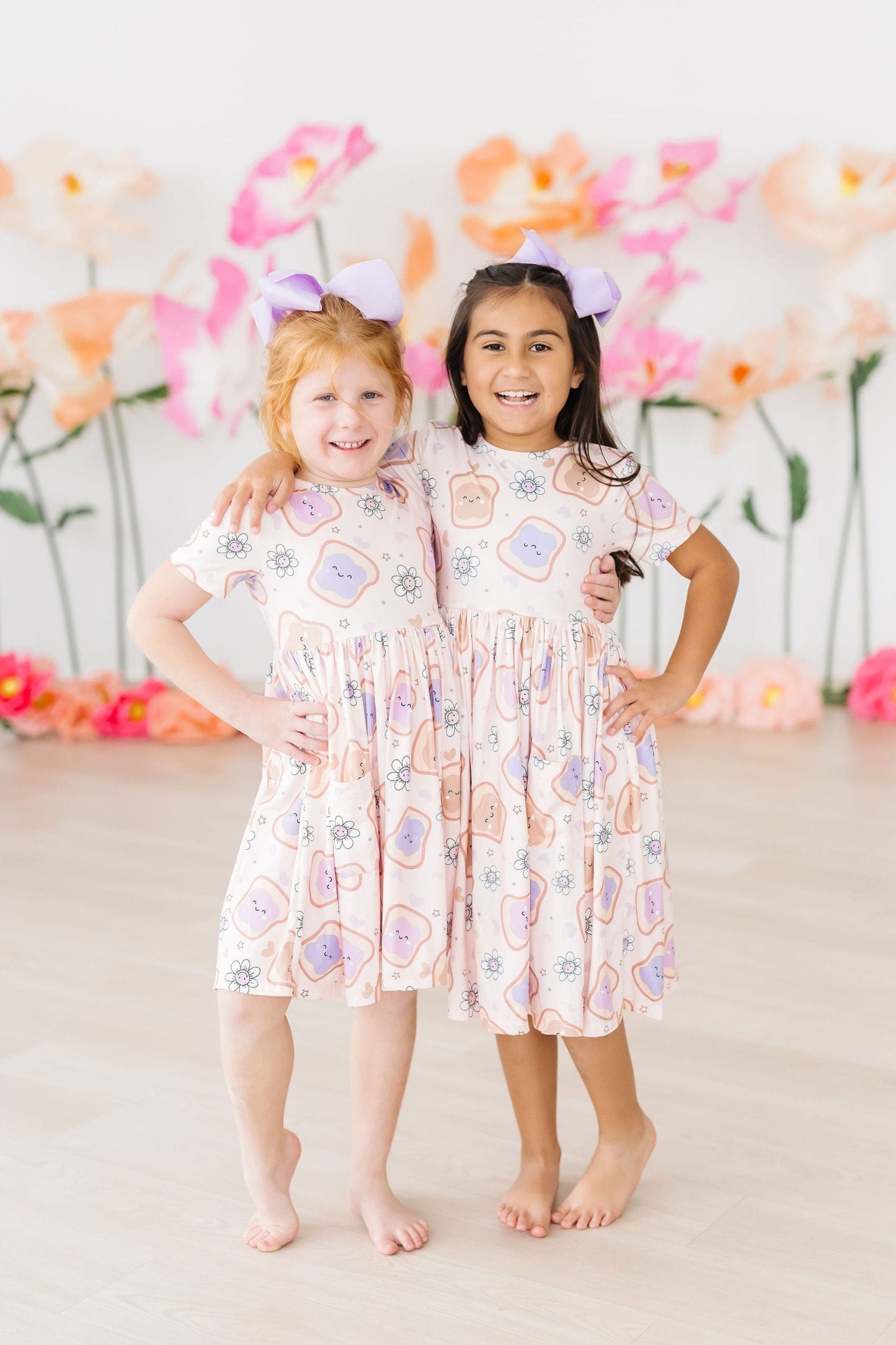 Peanut Butter Jelly Time S/S Pocket Twirl Dress - Mila & Rose ® - Flyclothing LLC
