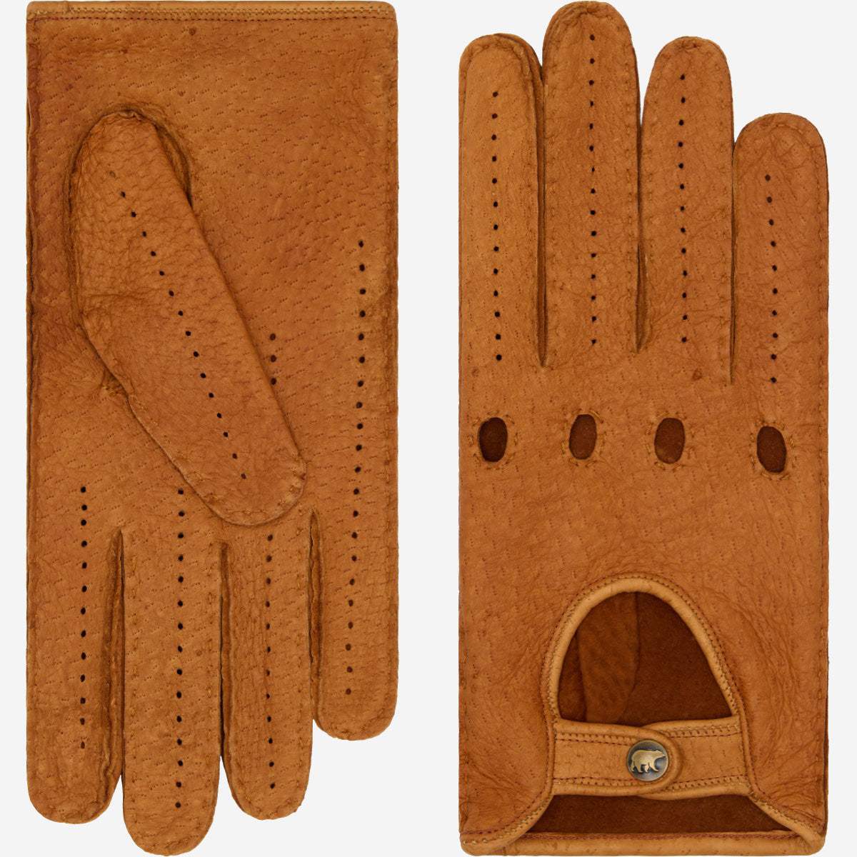 Marcello (brown) – Luxurious Italian peccary driving gloves - Leather Gloves Online - Flyclothing LLC