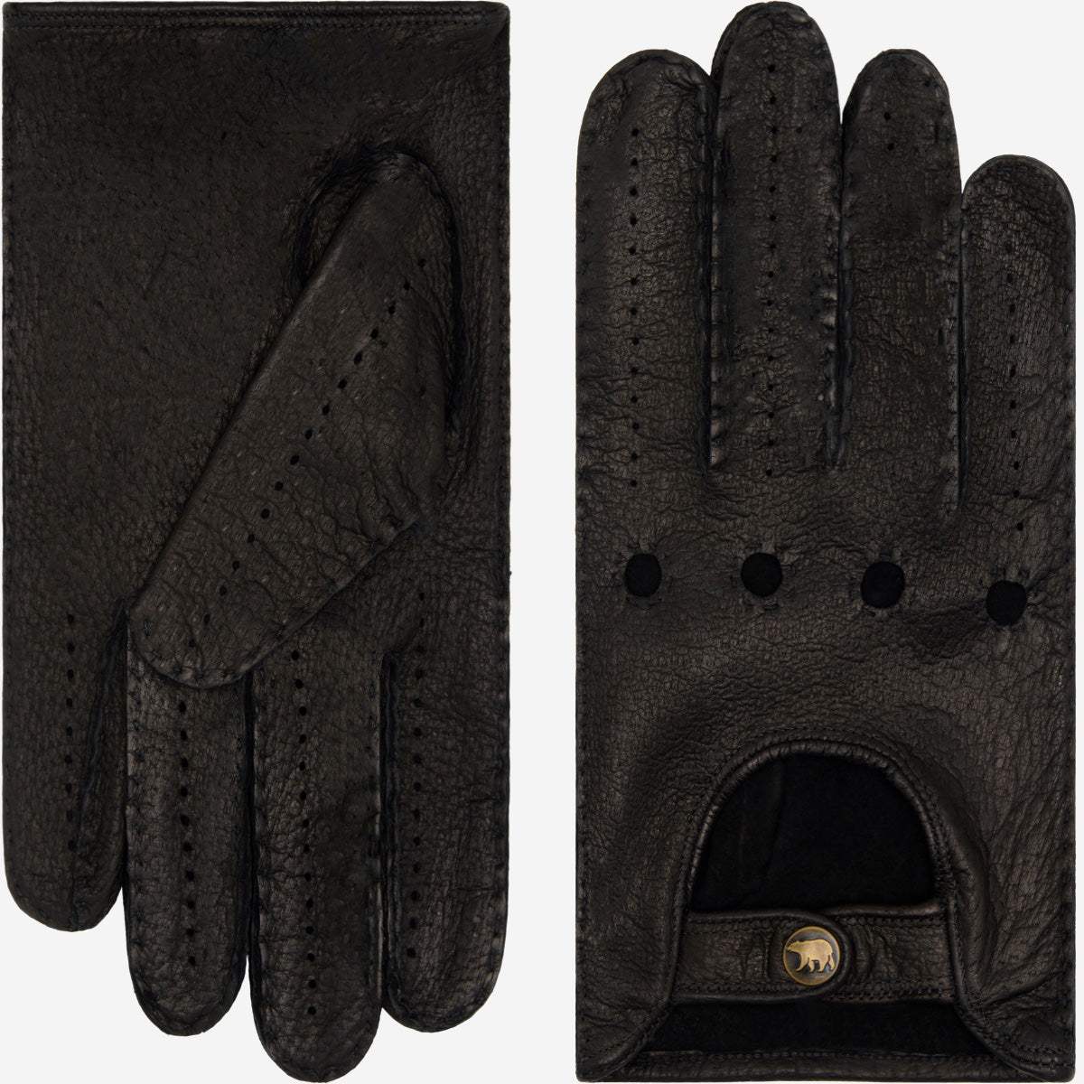 Raffaella (black) – Luxurious Italian peccary driving gloves - Leather Gloves Online - Flyclothing LLC