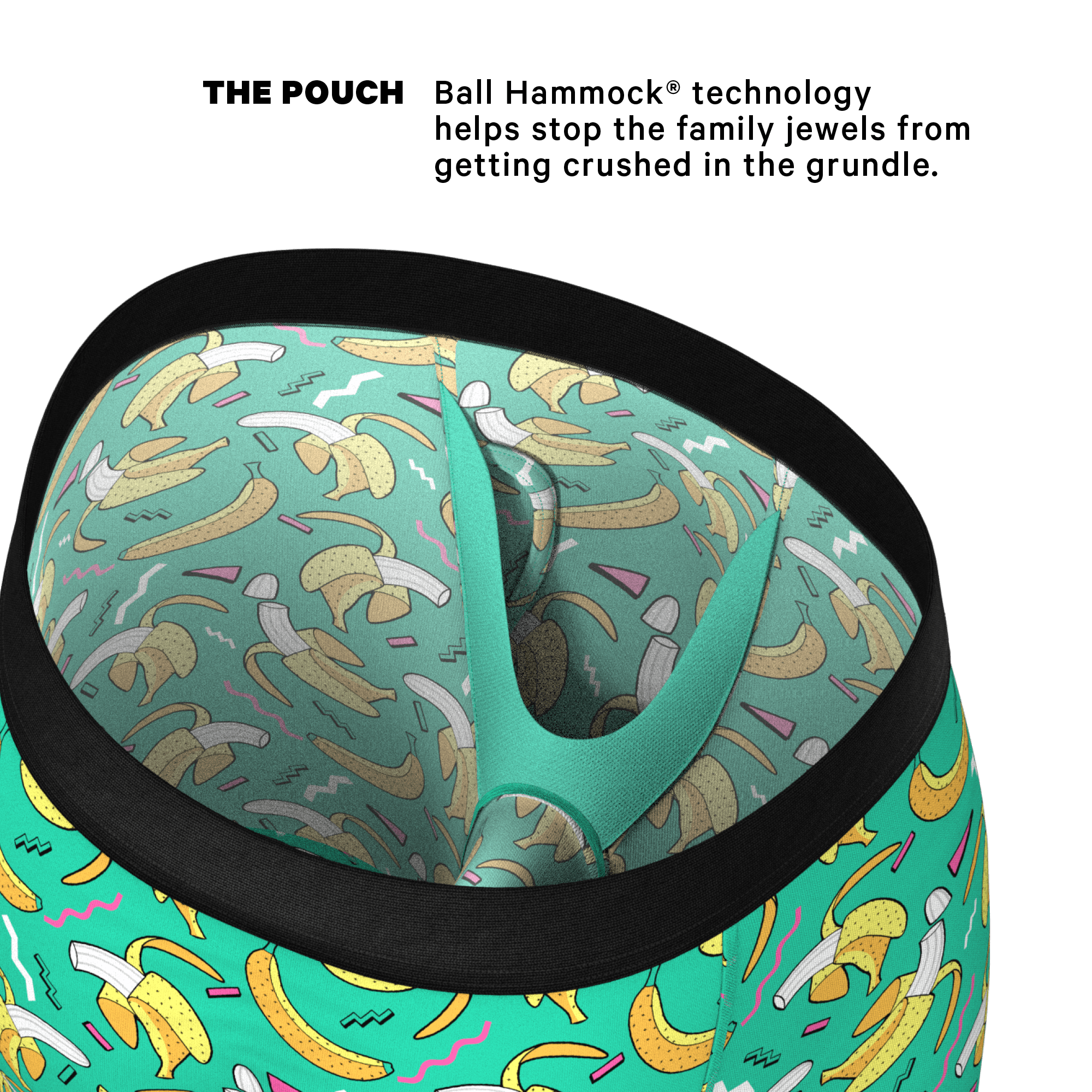 The Peel Deal | Retro Banana Long Leg Ball Hammock® Pouch Underwear With Fly - Shinesty