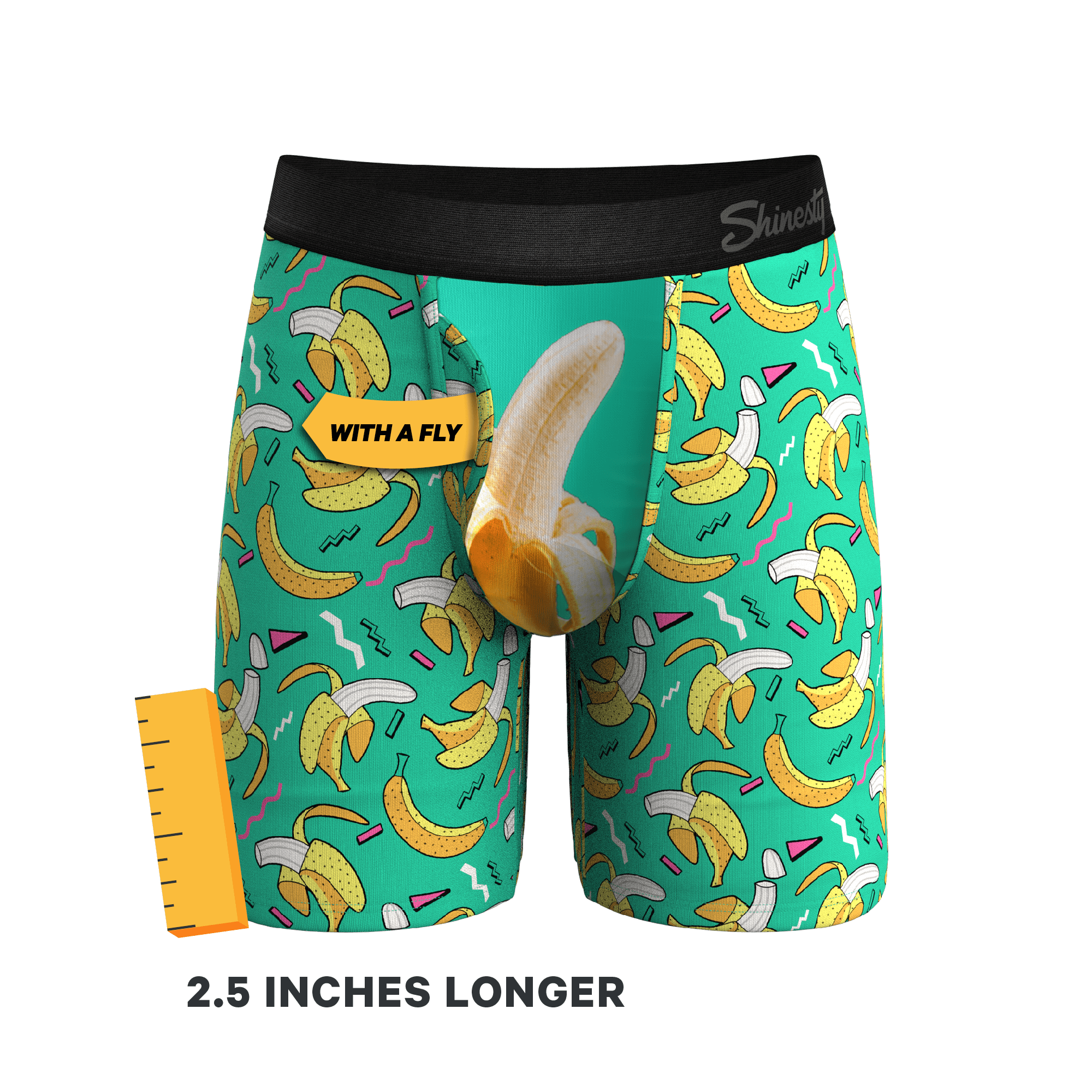 The Peel Deal | Retro Banana Long Leg Ball Hammock® Pouch Underwear With Fly - Shinesty