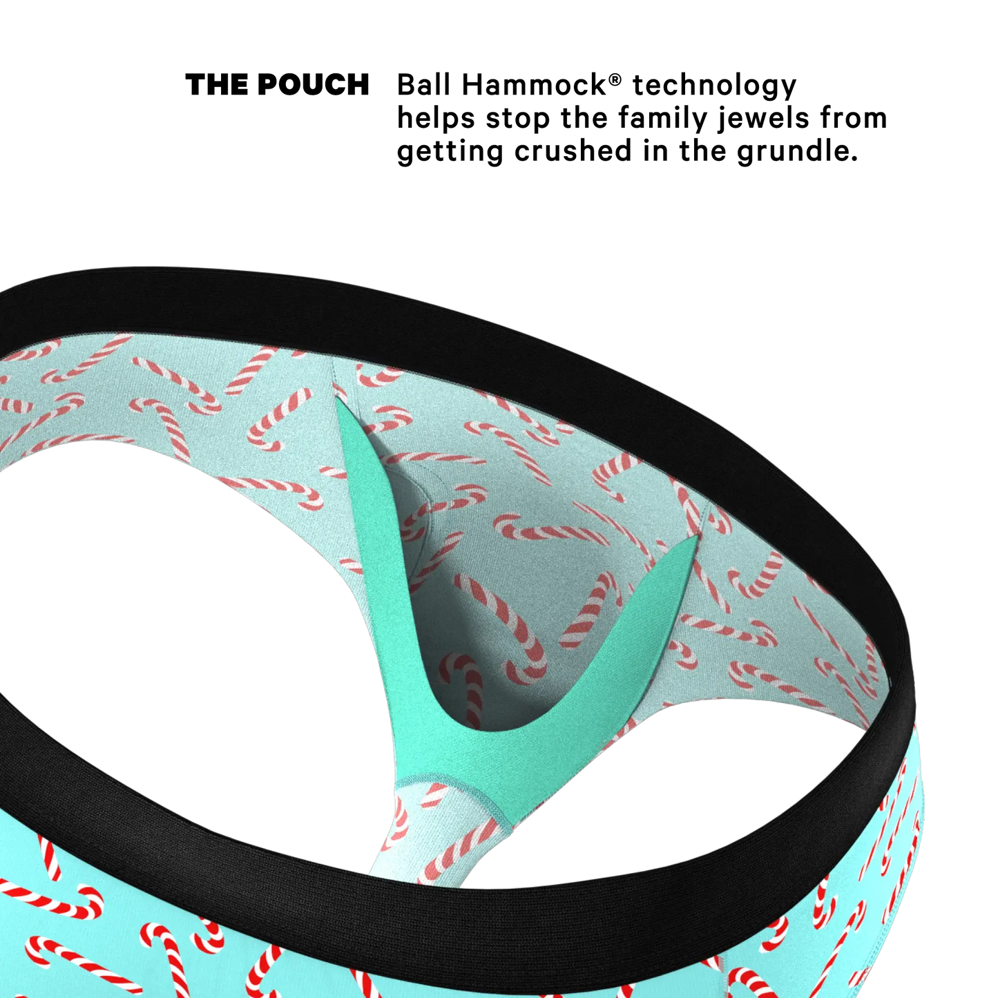 The Peppermint Pimp Canes | Candy Cane Ball Hammock® Pouch Underwear Briefs - Shinesty - Flyclothing LLC