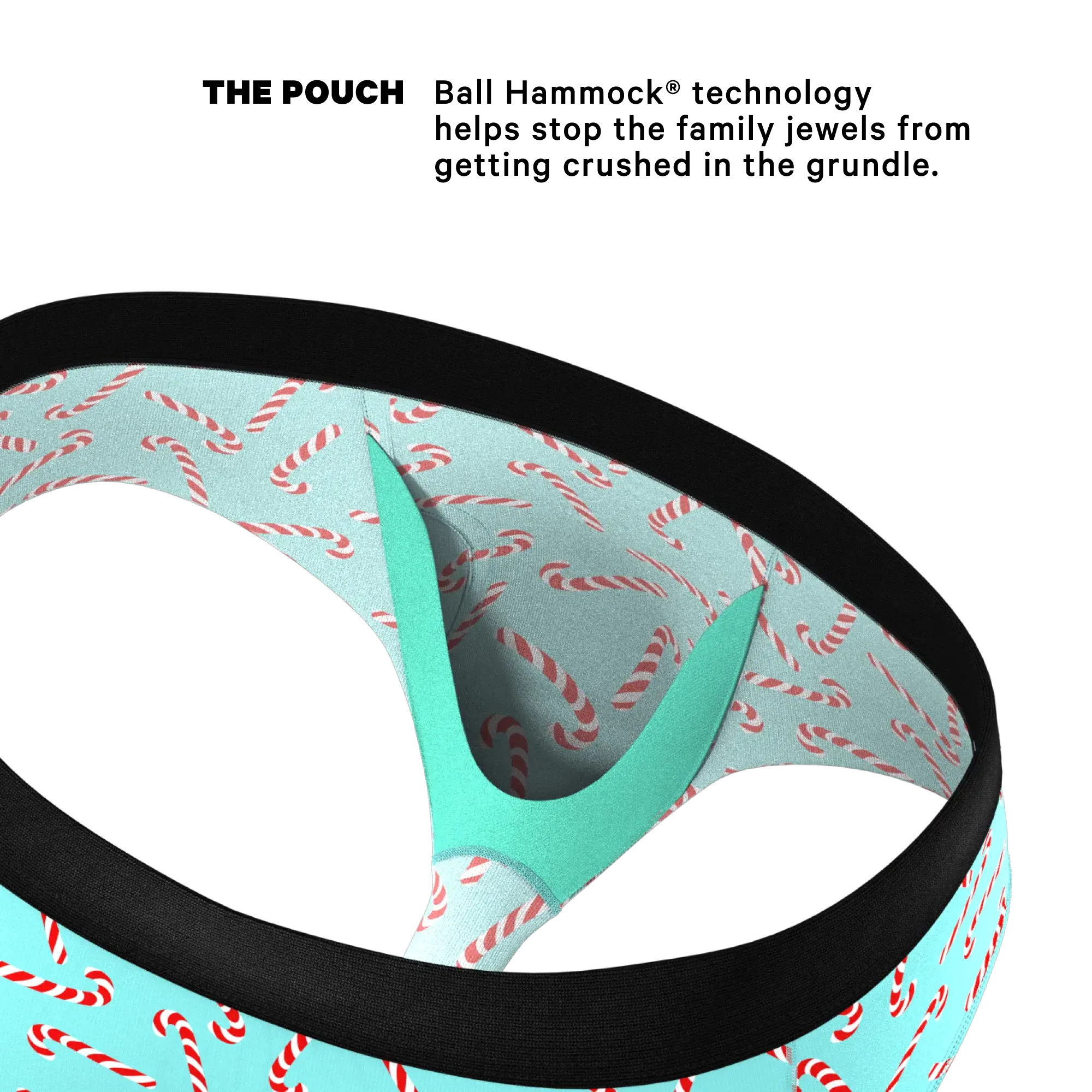 The Peppermint Pimp Canes | Candy Cane Ball Hammock® Pouch Underwear Briefs - Shinesty - Flyclothing LLC