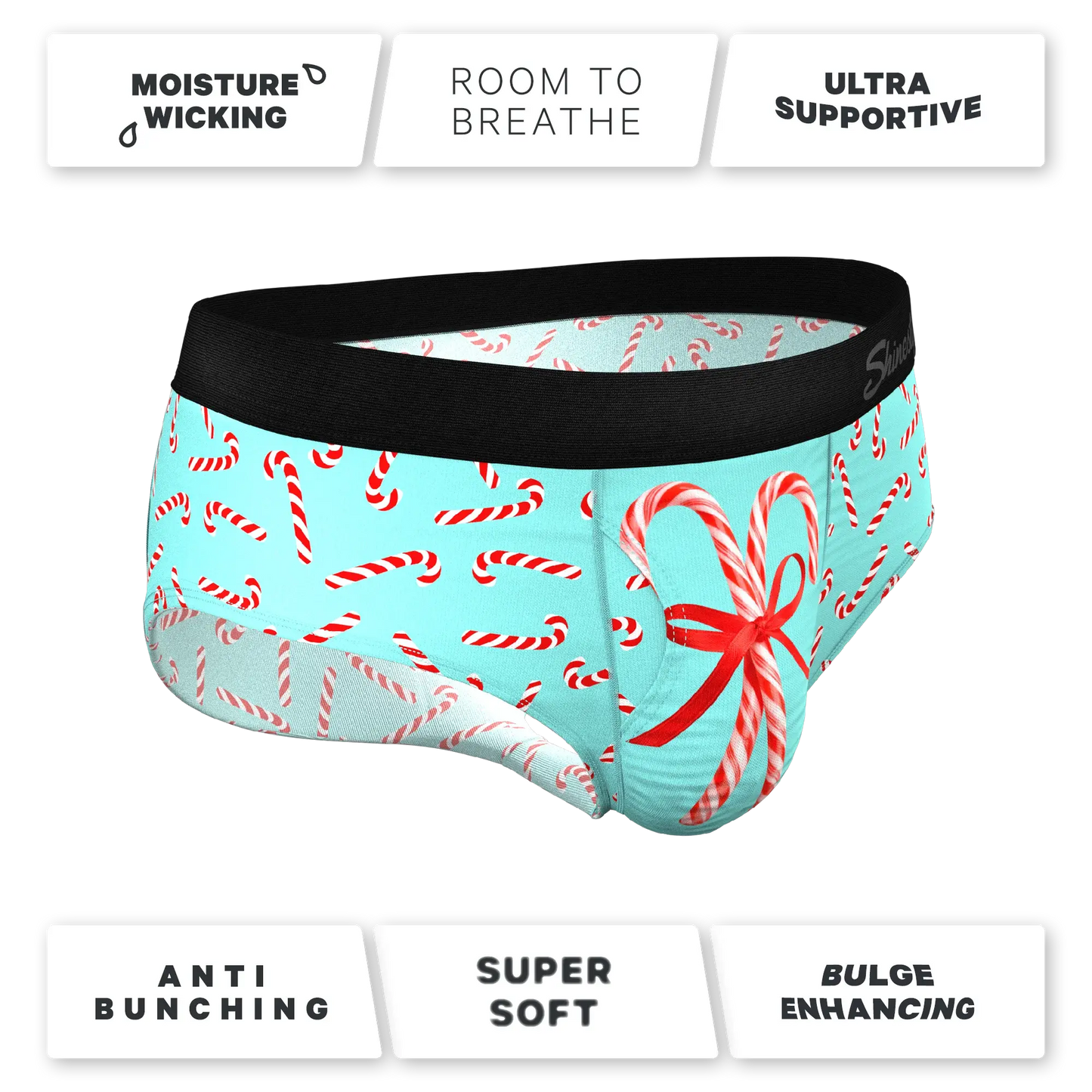 The Peppermint Pimp Canes | Candy Cane Ball Hammock® Pouch Underwear Briefs - Shinesty - Flyclothing LLC