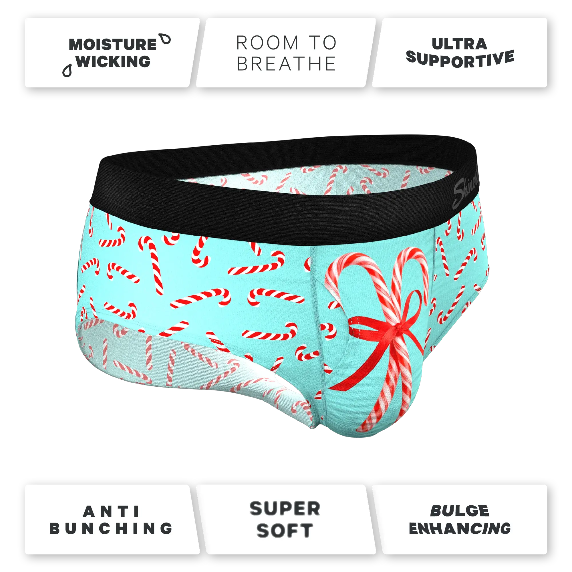The Peppermint Pimp Canes | Candy Cane Ball Hammock® Pouch Underwear Briefs - Shinesty - Flyclothing LLC