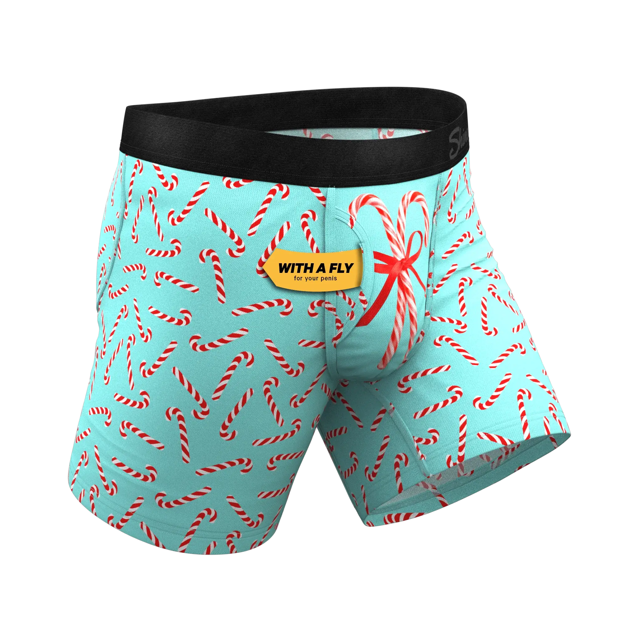 The Peppermint Pimp Canes | Candy Cane Ball Hammock® Pouch Underwear With Fly - Shinesty - Flyclothing LLC