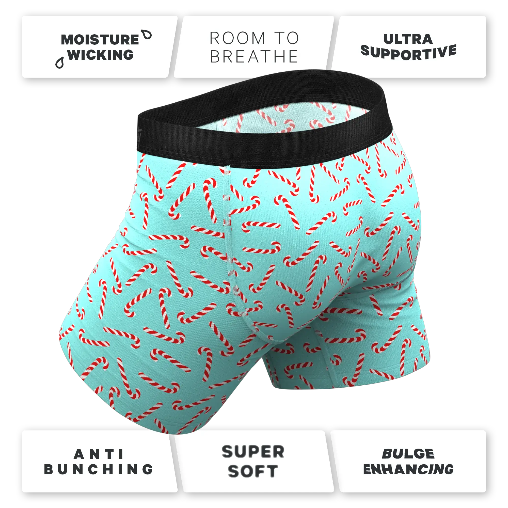 The Peppermint Pimp Canes | Candy Cane Ball Hammock® Pouch Underwear With Fly - Shinesty - Flyclothing LLC