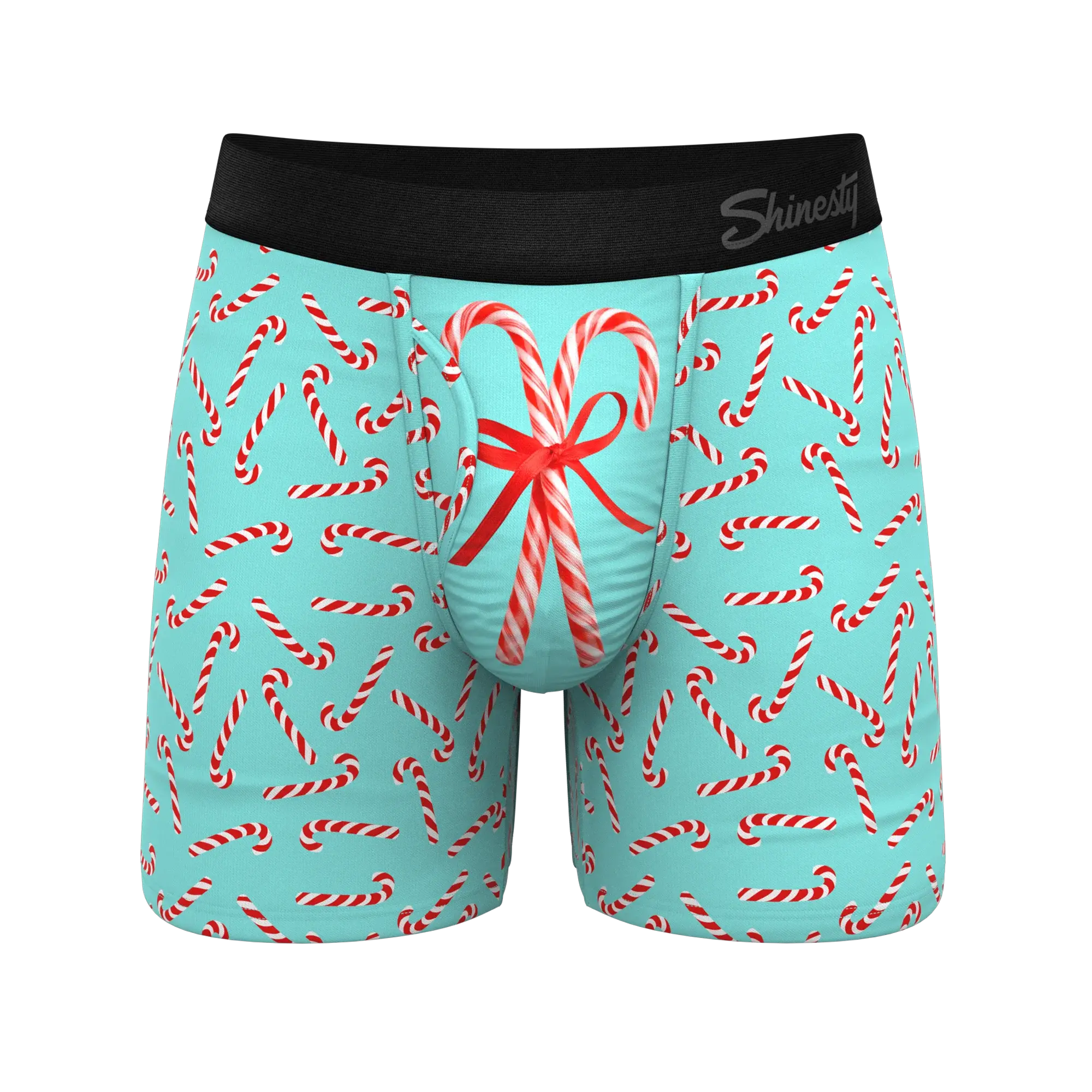 The Peppermint Pimp Canes | Candy Cane Ball Hammock® Pouch Underwear With Fly - Shinesty - Flyclothing LLC
