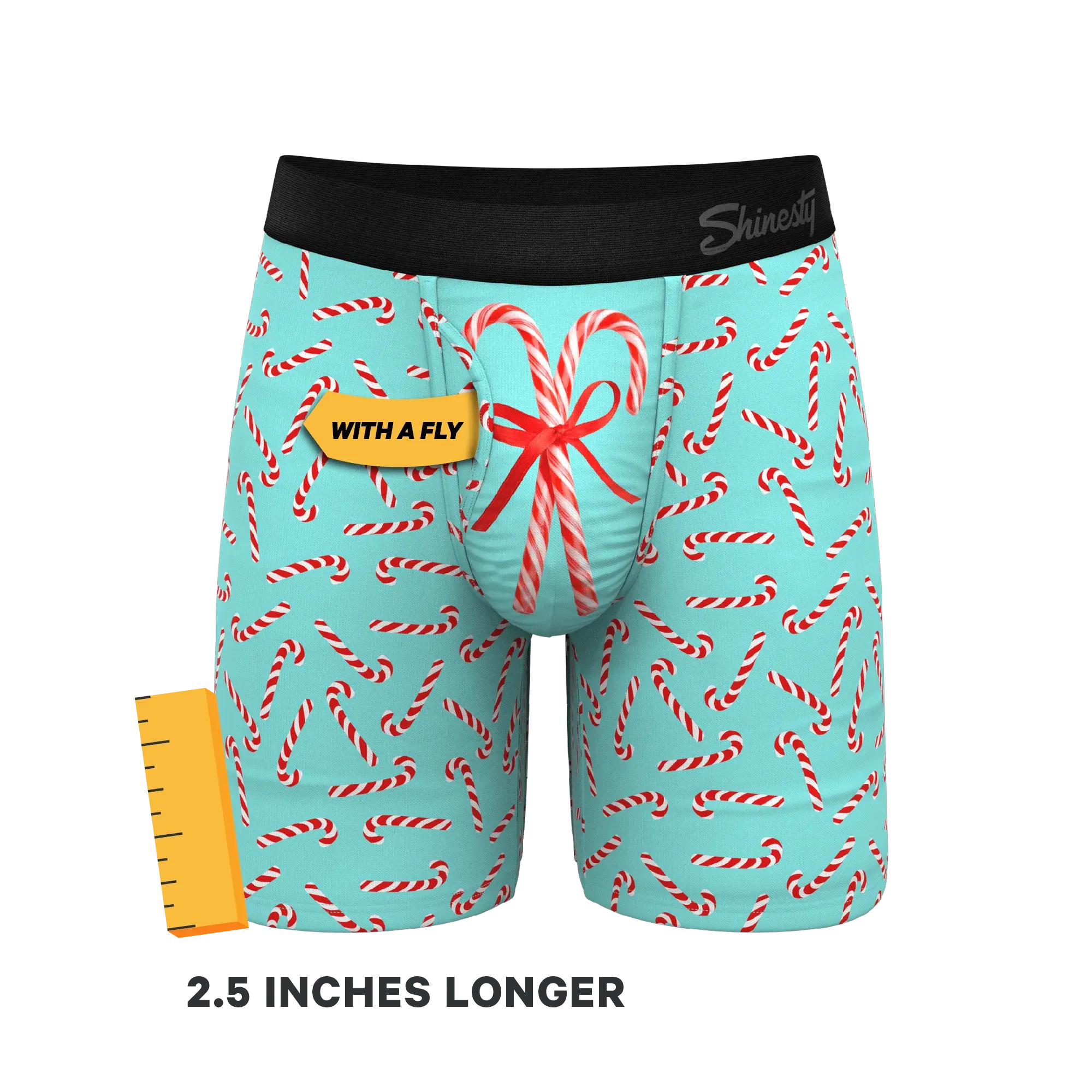 The Peppermint Pimp Canes | Candy Cane Long Leg Ball Hammock® Pouch Underwear With Fly - Shinesty - Flyclothing LLC