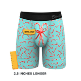 The Peppermint Pimp Canes | Candy Cane Long Leg Ball Hammock® Pouch Underwear With Fly - Shinesty - Flyclothing LLC