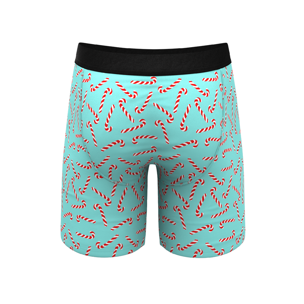 The Peppermint Pimp Canes | Candy Cane Long Leg Ball Hammock® Pouch Underwear With Fly - Shinesty - Flyclothing LLC